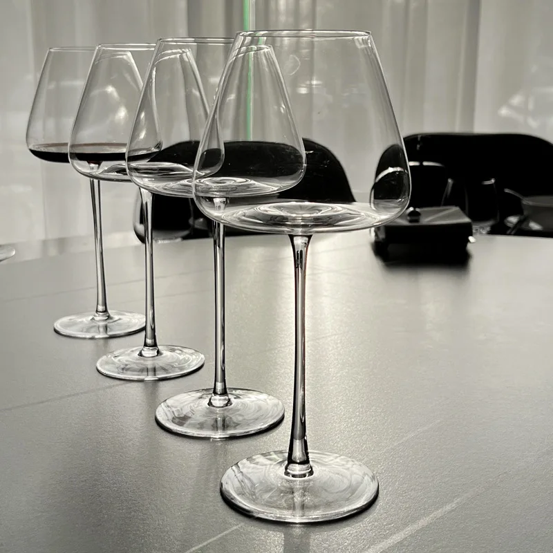 

Premium Red Wine Glasses Set Concave Base Crystal Goblet for Luxury Household