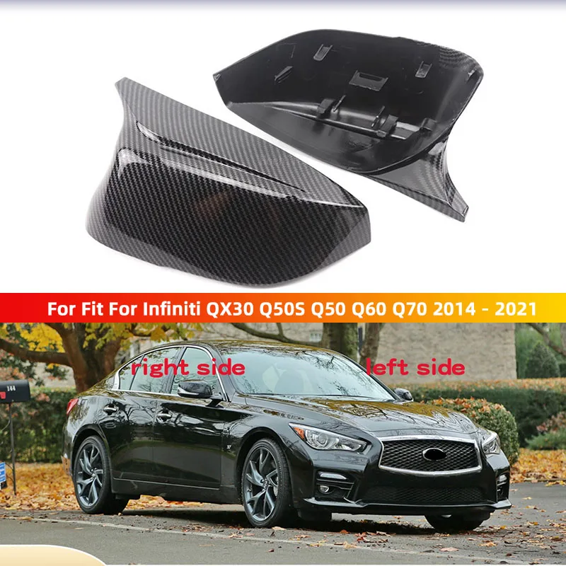 

Rearview Mirror Cover Side Mirror Caps Horn Style Fit For Fit For Infiniti QX30 Q50S Q50 Q60 Q70 2014 - 2021