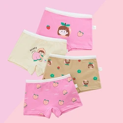Cute Cartoon Printed Girl's Underpants Soft Stretch Cotton Boxer Briefs For Baby Girls Breathable Panties for 2-7 Years Old Girl