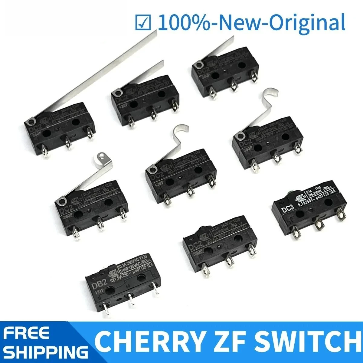 

Оригинальный микропереключатель CHERRY ZF DB2 DC2 DB2C DC2C A1AA A1LA A1RB короткий/длинный/шкив/изогнутая ручка 10A 250 В водонепроницаемый и пыленепроницаемый