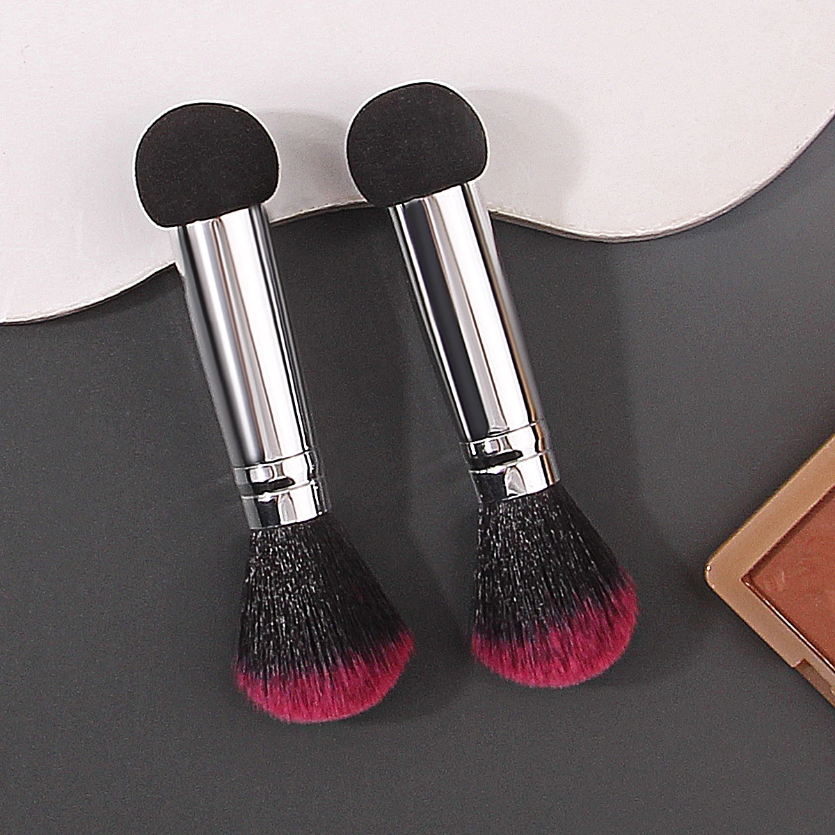 2pcs new double-head makeup brush sponge head concealer brush loose brush blush brush makeup artist professional beauty tools