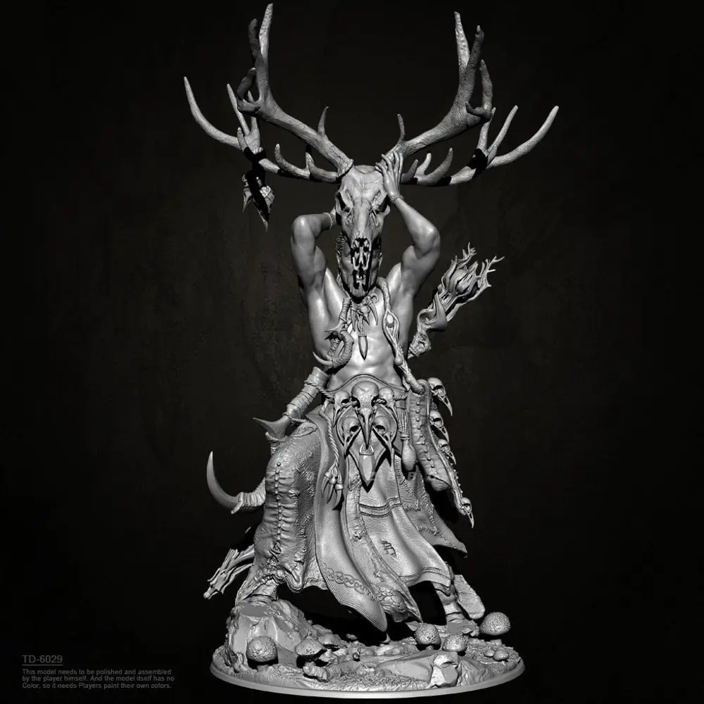 50mm/75mm Resin Figures Model Fantasy Totem Male Priest 3D Printing Unassembled DIY Coloring Figurines