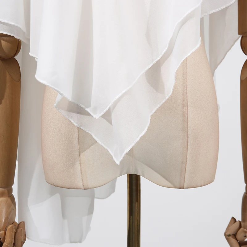 KBQ Solid Spliced Lace Up Irregular Blouse for Women Scarf Collar Sleeveless Temperament Cape Type Chic Shirts Female Fashion