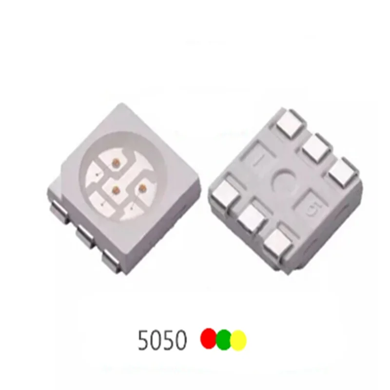 50PCS 5050 RGY LED PLCC-6 Common Anode ( RED + GREEN + YELLOW ) 0.2W 60mA light beads lamp