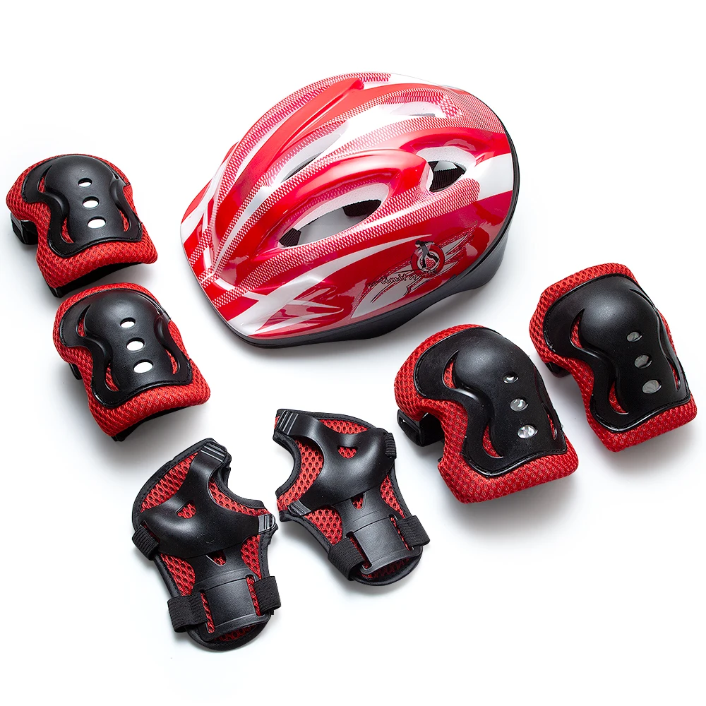 7Pcs/Set Roller Skating Kids Boy Girl Safety Helmet Knee Elbow Pad Sets Cycling Skate Bicycle Scooter Protection Safety Guard