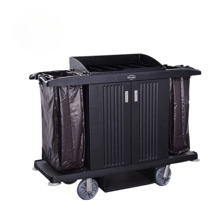 Stainless steel housekeeping trolley cart for hotel use