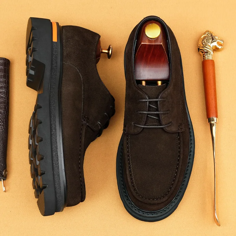 

Men'S Genuine Leather Vintage High Quality Shoes Luxury Wedding Formal Dress Classic Elegant Italian Black Shoe