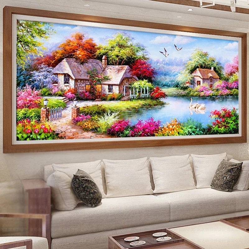 

Dream Cottage 5D алмазная живопись полная алмазная вышивка ресторан офис спальня домашний декор DIY художественные алмазные наборы для вышивки крестом