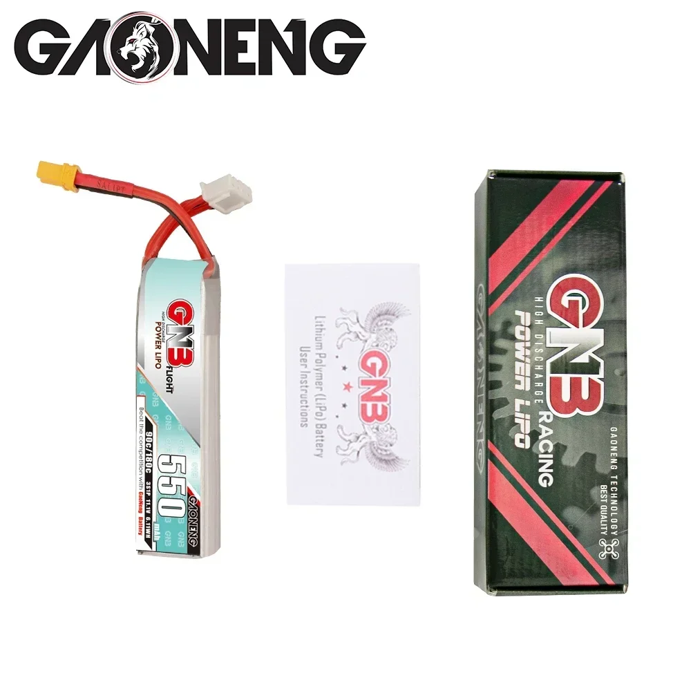 Original GNB 11.1V 550mah 3S 90C LiPo Battery With XT30U-F JST Plug for TINY8X Blade Inductrix FPV QX2 120S Beta75S Drone