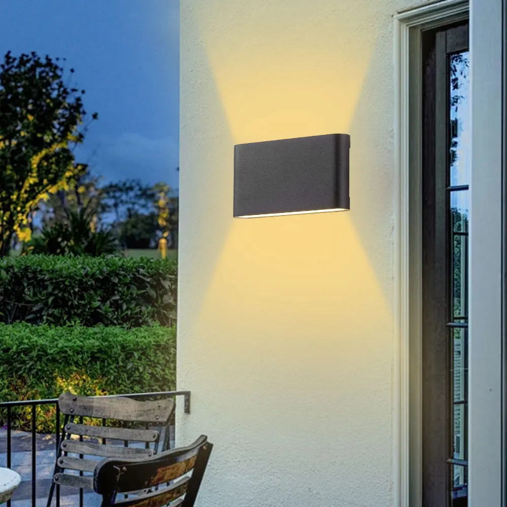 6/12W LED Wall Lamp Indoor Outdoor Wall Light Waterproof Porch Corridor Fence Lamp Aluminum Warm Light Bedside Lamp