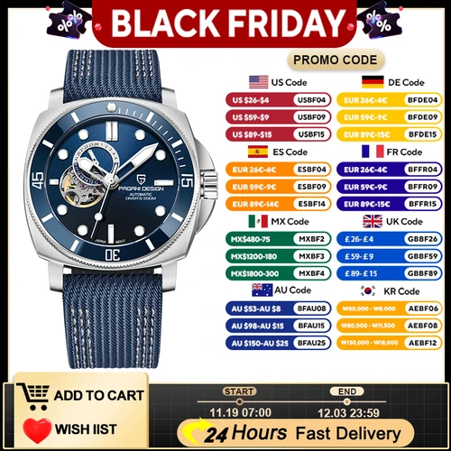 Relojes PAGANI DESIGN para hombre, nuevo reloj mecánico automático 2025 para hombre, reloj de pulsera de lujo de marca superior de buceo de 200M, acero inoxidable