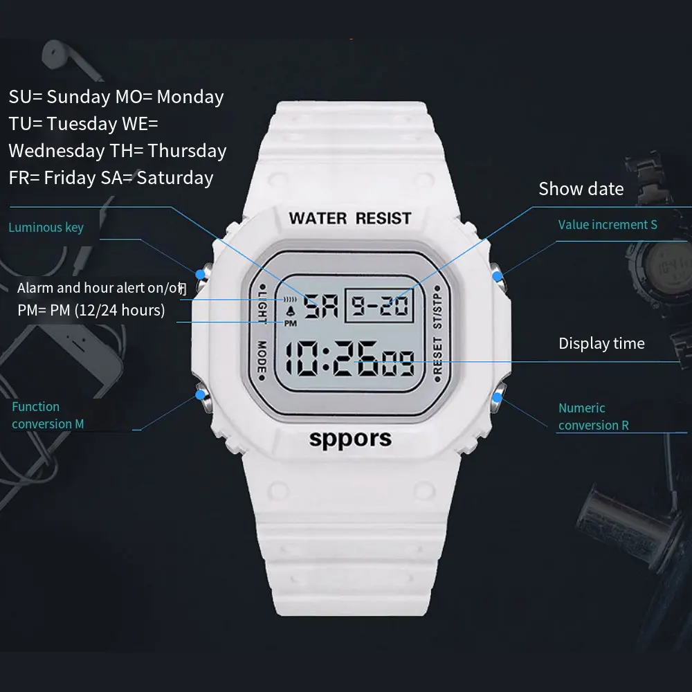 Multifunctional Children'S Electronic Watch,Swimming And Running Timer For Sports For Male Primary And Secondary School Students