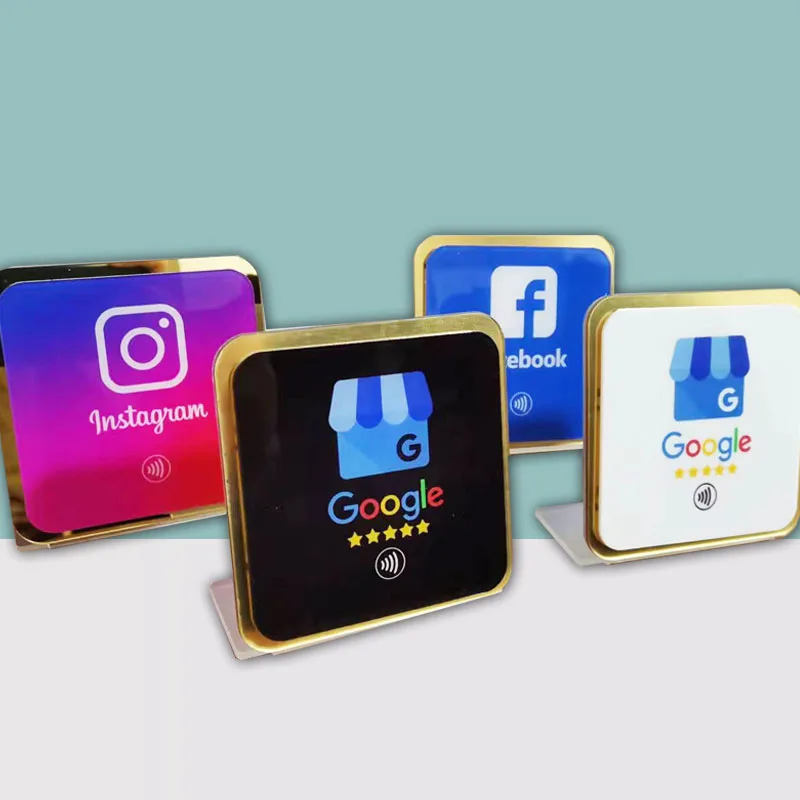 Social Media Networking Acrylic NFC Display Stands Hub NTAG213 NFC Business Card Stand