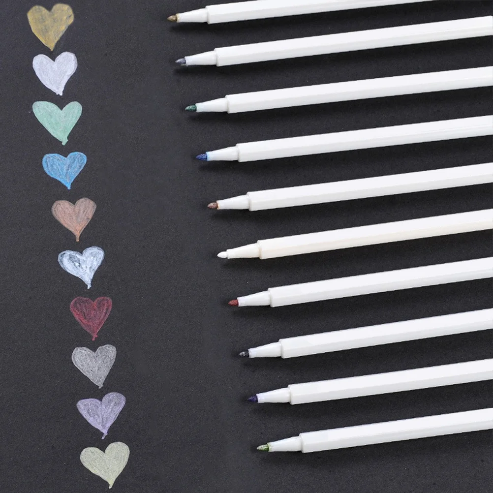 

5pcs Metallic Pen 6551 Fine Tip Waterproof Paint Marker For Sketching Drawing Coloring Book Art Journal Writing Supplies