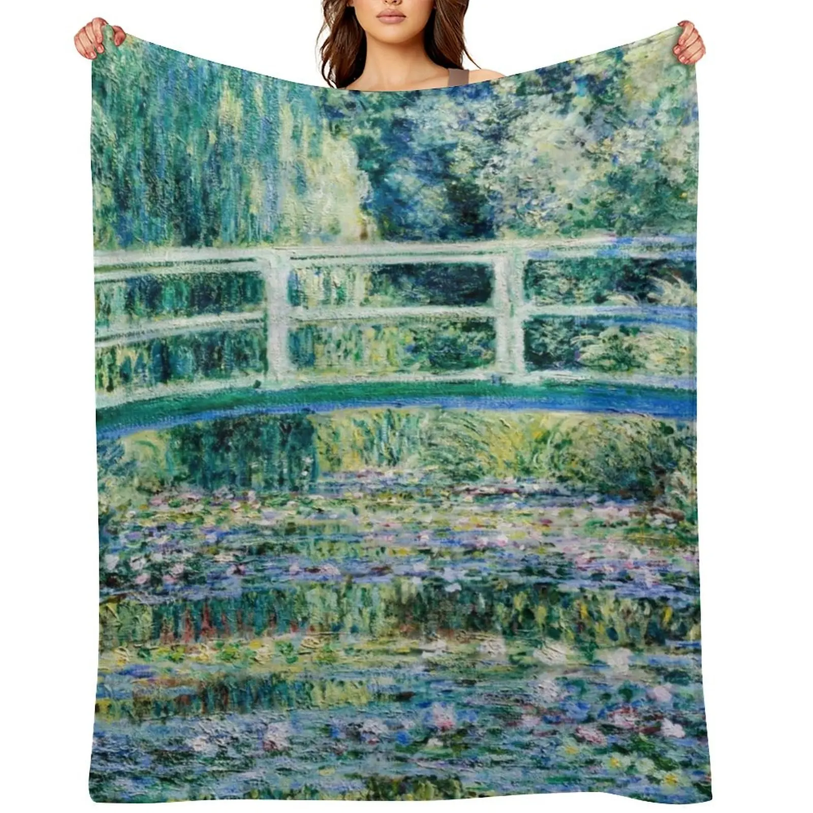 

Monet Water Lilies and Japanese Bridge 1899 Throw Blanket Plush manga Polar Winter beds Blankets