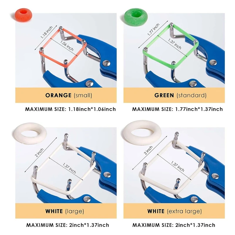 Livestock Castration Bander With 4 Different Sizes Of Castrator Rings For Goatslambs Sheeps,Balloon Expander Pliers Tool