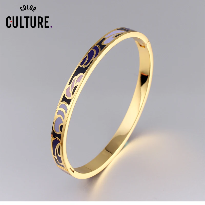

Color Culture Top Quality Bracelet for Women Fashion Stainless Steel Jewelry Cuff Fashion 0.6mm Width