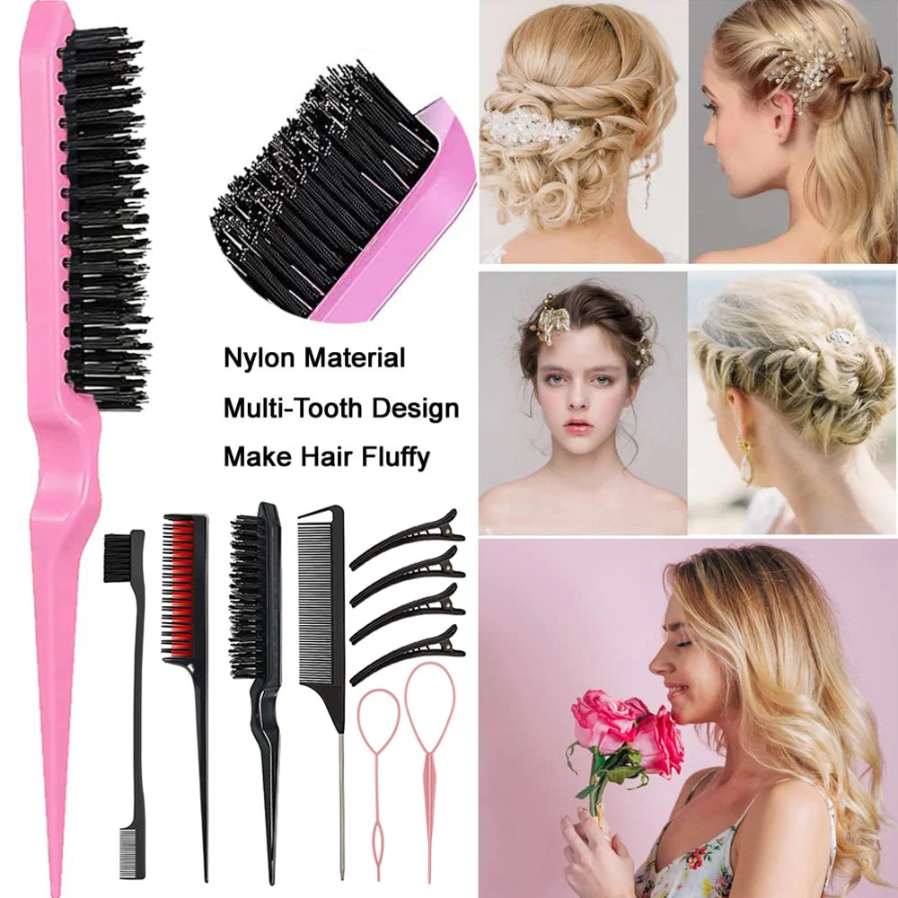 10pcs/pack Hair Styling Tools Multi-use Pointed Tail Dyeing Combs Hair Fluffy Braid Tool Hairdressing Barber Accessories