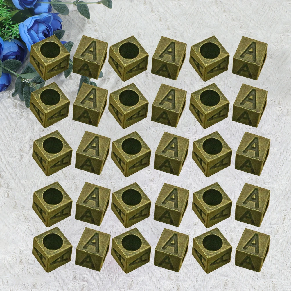 

100 PCS Letter Bracelets and Beads Alphabet Charm Jewelry Making Spacer Accessory Craft Pendant Square