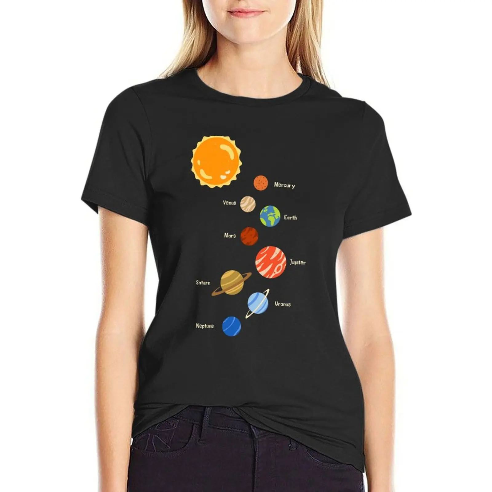 

sun and her planets T-Shirt graphics oversized female vintage clothes Women t-shirts