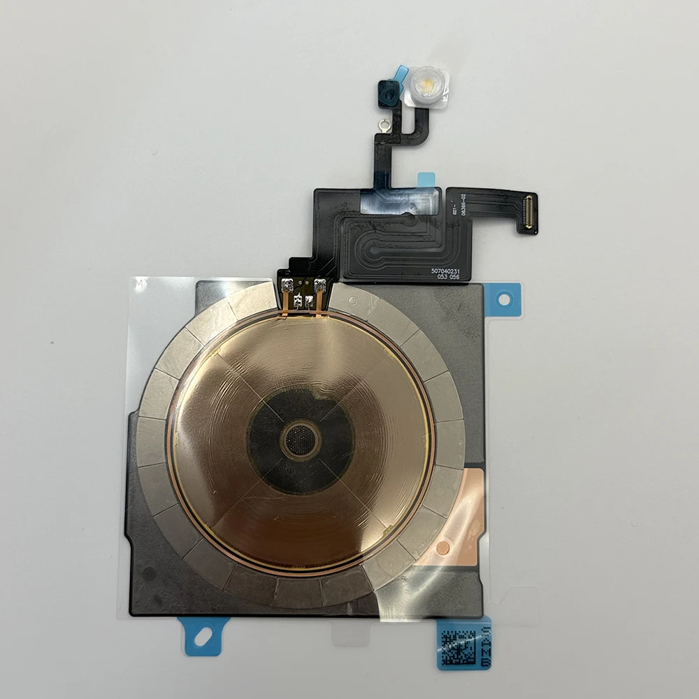 OEM Kabellose Ladespule NFC-Antenne Ersatzteil mit LED-Blitzlicht Flexkabel für iPhone 14 15 16 Plus Pro 17 Pro Max Ersatzteile