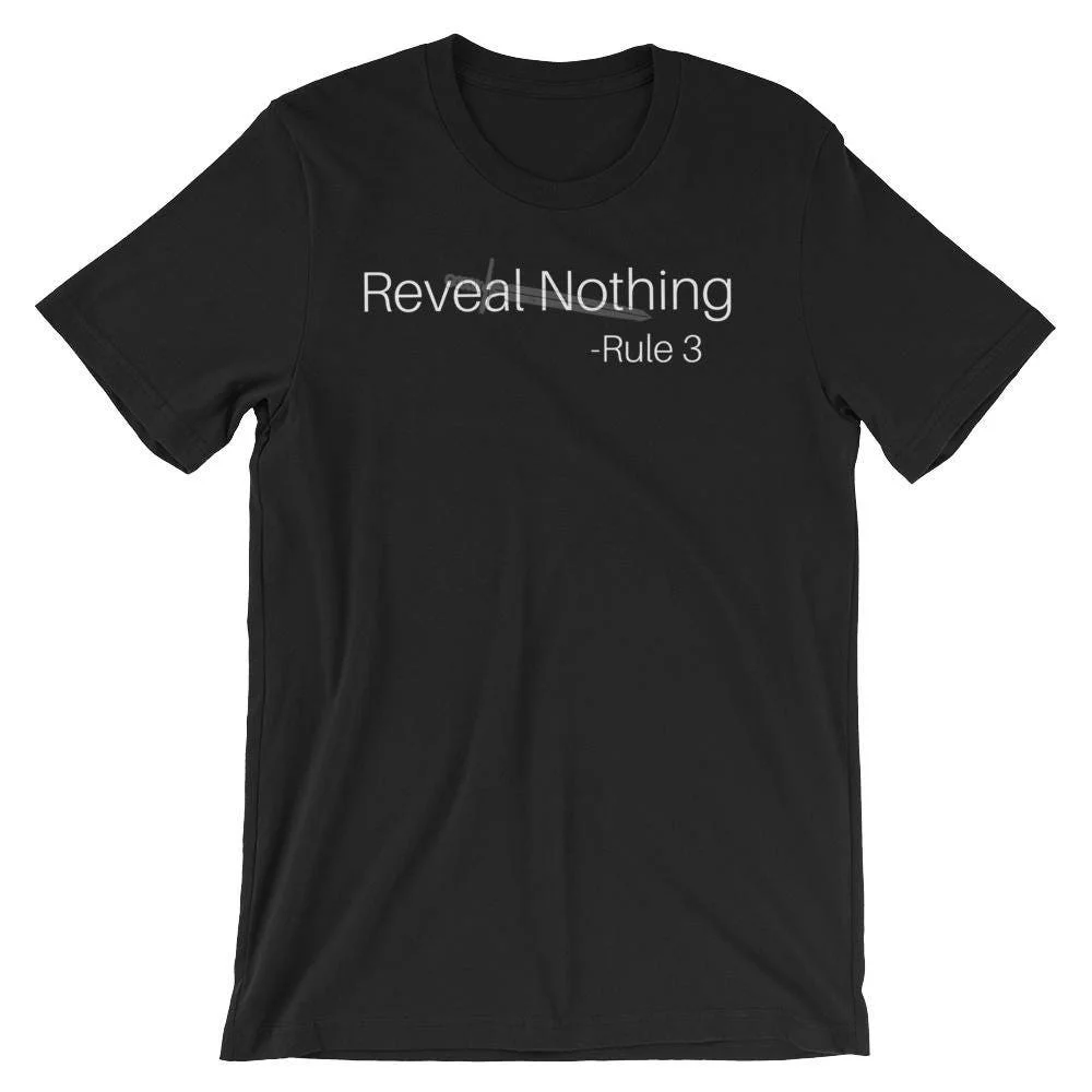 Reveal Nothing Rule 3 Kings Dark Tidings Rezkin The Rules Legend of Ahn Ashai Protect and honor your friends Raven T shirt