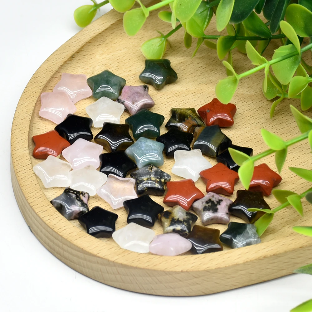 3/5/7Pcs Star Statue Natural Crystal Stone Meditation Healing Reiki Gem Gift Collection Home Decoration Ornament 15mm