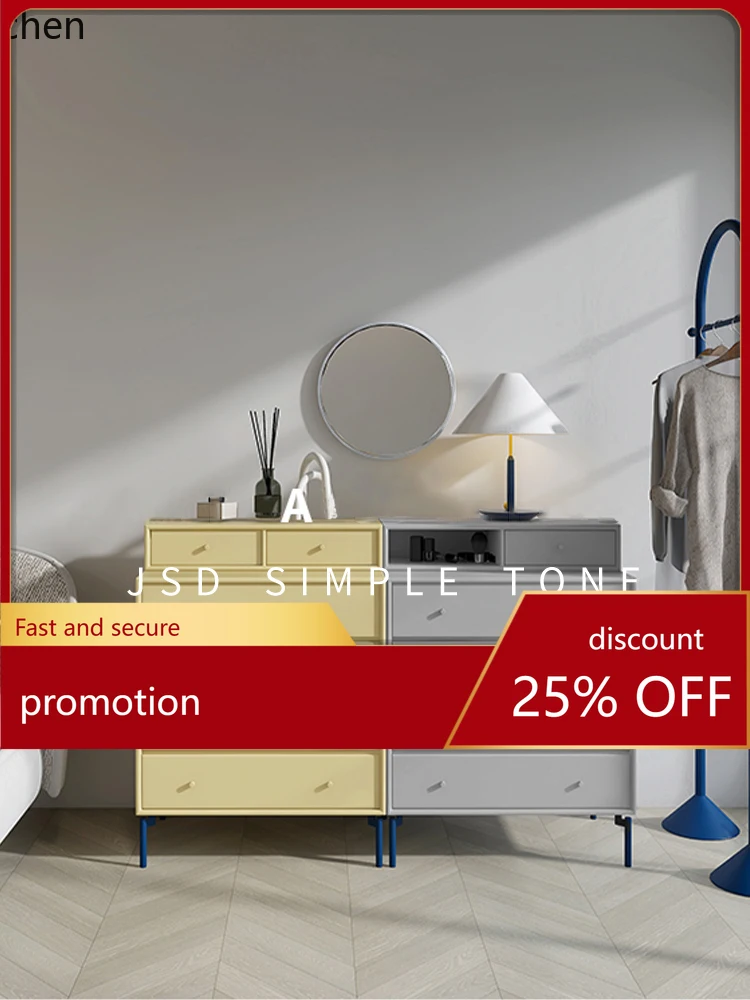 

HXL minimalist solid wood chest of drawers Internet celebrity living room storage dining side cabinet Bedroom storage cabinet