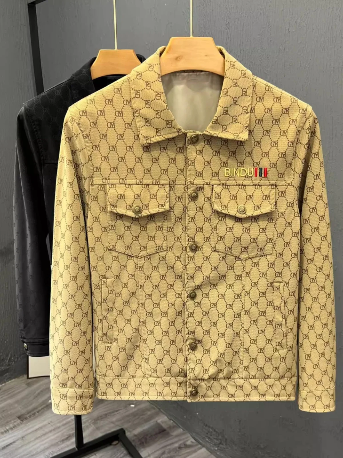 

High-End Casual Long Sve Jaet Collared Slim Fit Faionable Youthful Autumn Spring Outerwear Polyester Fiber