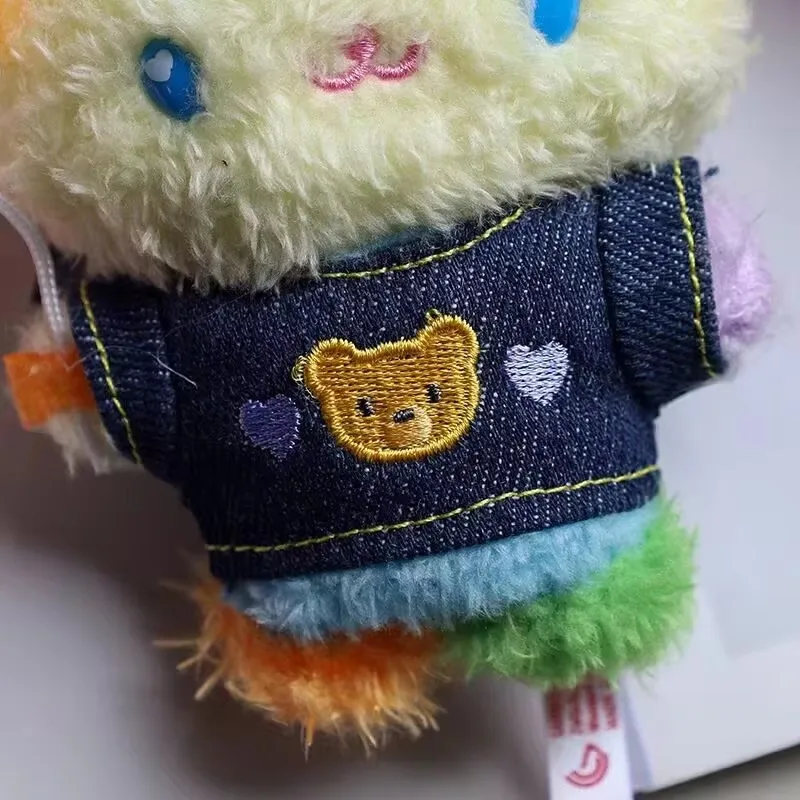 Bonito usahana amor balão denim outfit chaveiro de pelúcia coelho chaveiro saco chaveiro pingente crianças presentes brinquedos 8cm