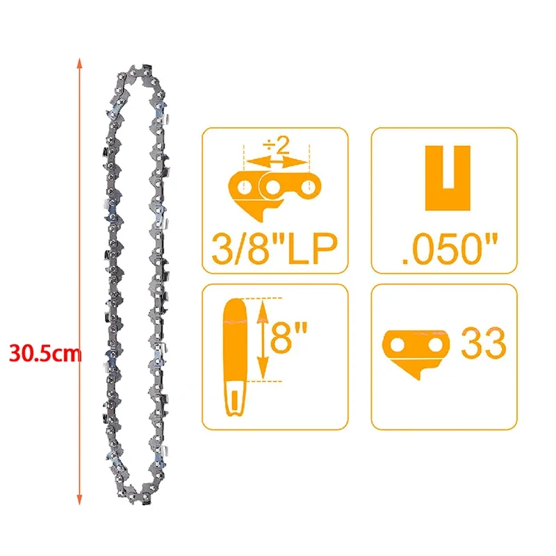 1/2/3/4/6 Pcs Pole Saw Chains 8 Inch 3/8