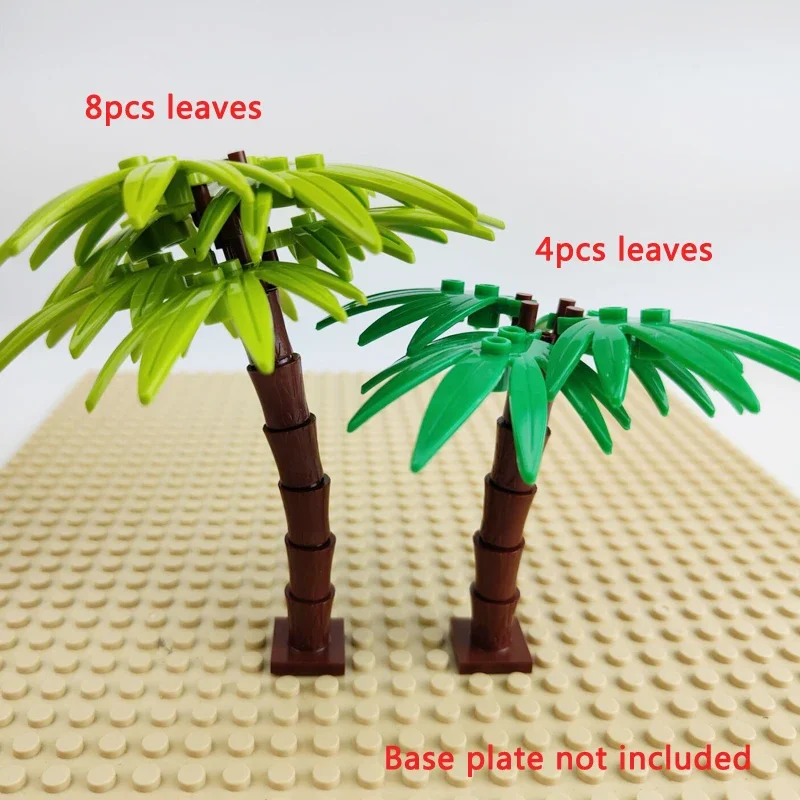 Building Blocks Palm Coconut Tree Green Garden Landscape Tropical Beach Plant Block Toy Compatible Lego Bricks Toy for Children