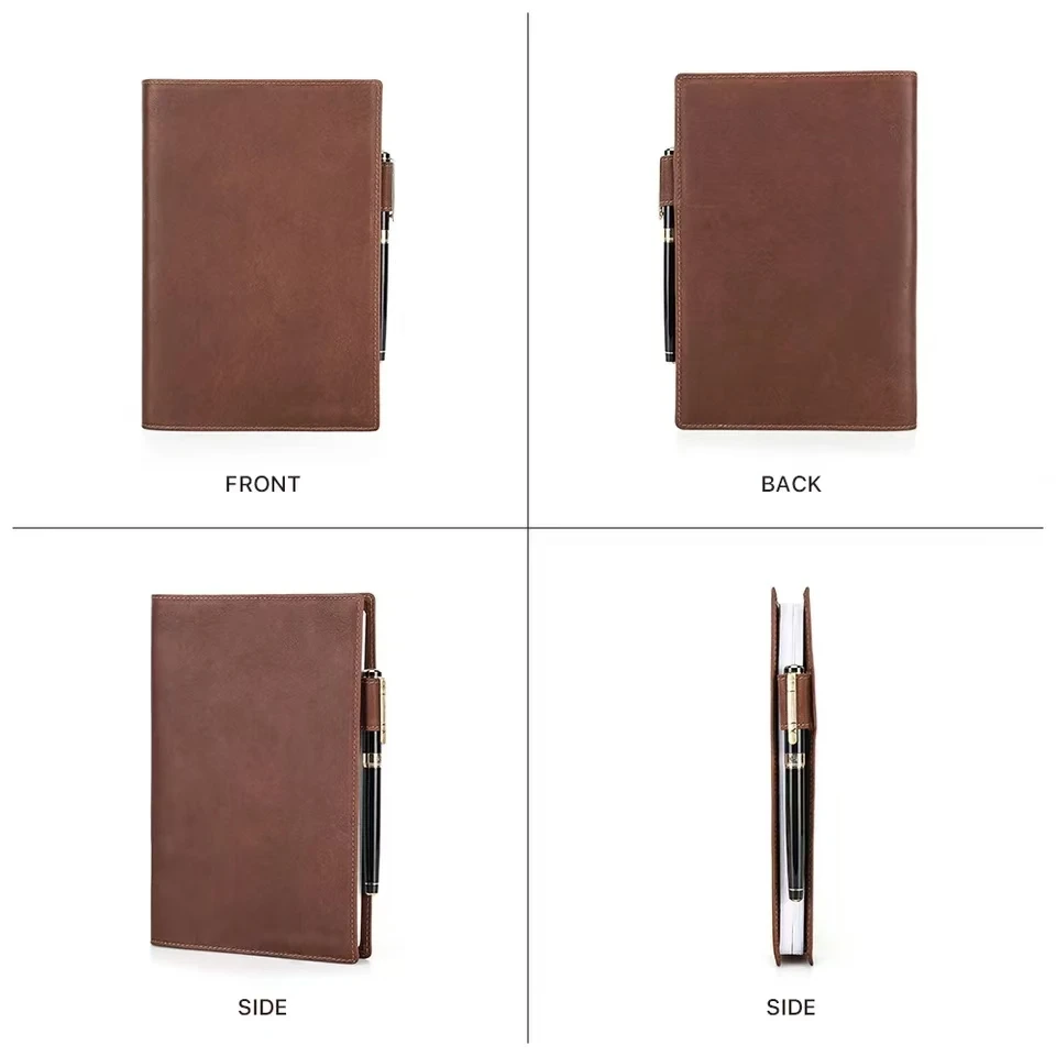 Handmade Retro Vintage A5 B5 Leather Book Cover With Pen Holder Notebook Sleeve Notepad Office School Stationery Supplies