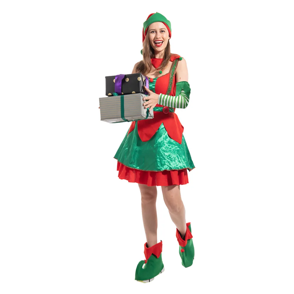 

Halloween Christmas Elves Cosplay Costume Cosplay Christmas Elf Outfit Dress Activities For Men Women Party Performance Prop