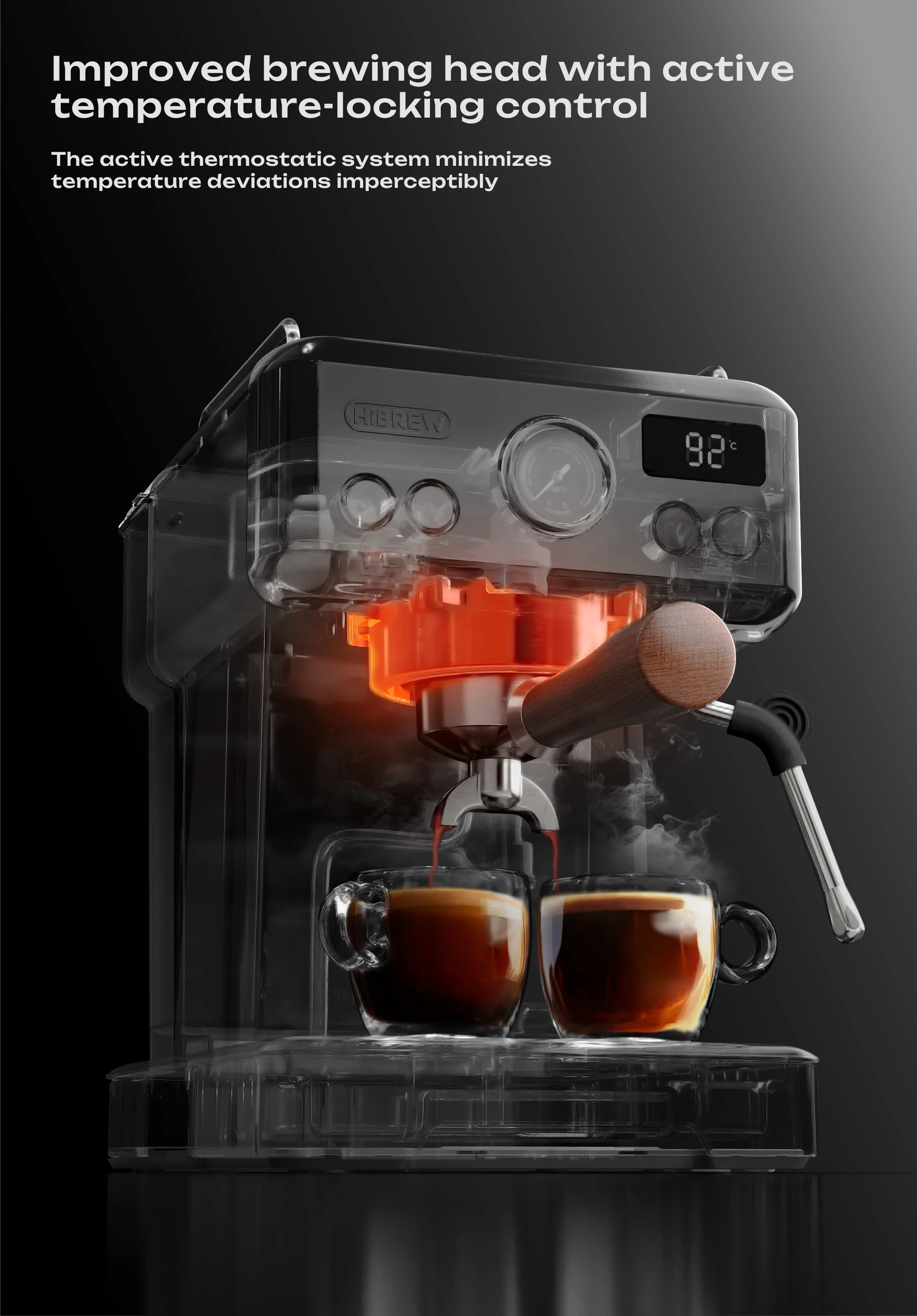 HiBREW H10plus Máquina de café expresso semiautomática Função DIY