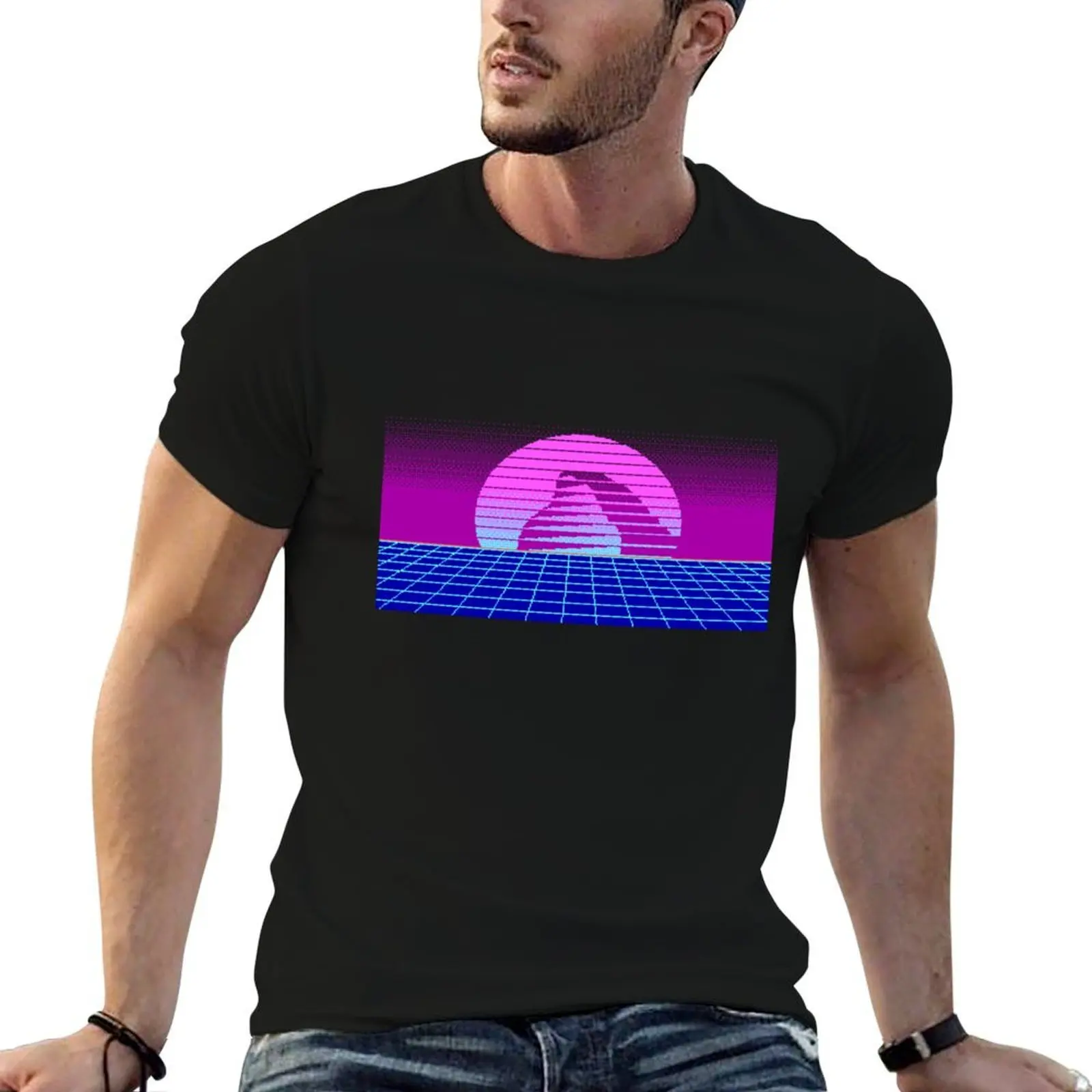 Camiseta Synthwave Halfdome, camisetas para hombre, camisetas estampadas para hombre