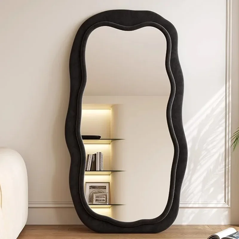 Standing Decorative Mirrors Bathroom Antique Glass Wavy Mirror Floor Makeup Big Aesthetic Home Decor