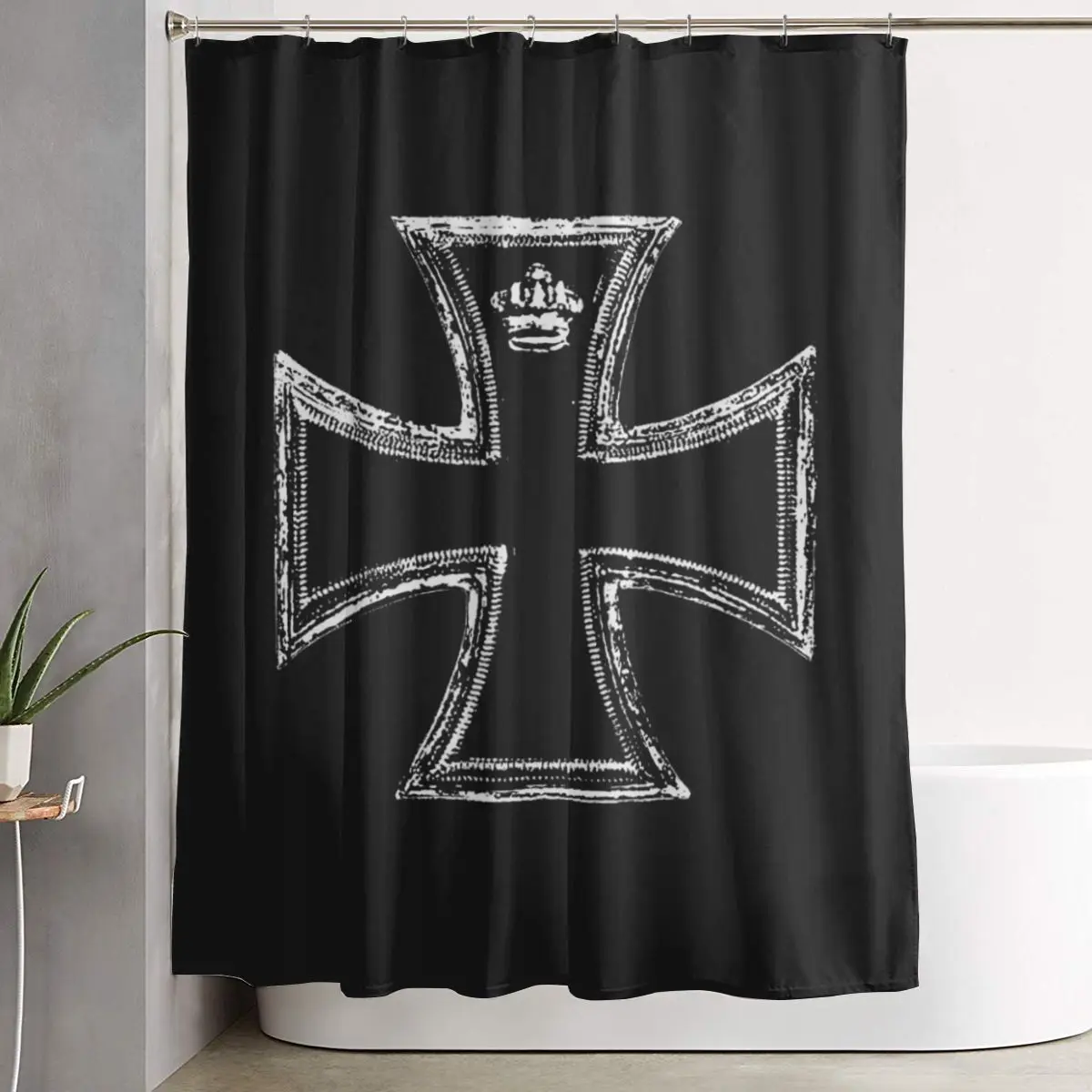 

Занавеска для душа West Coast Iron Cross Choppers, полиэстеровая, водонепроницаемая, с крючками