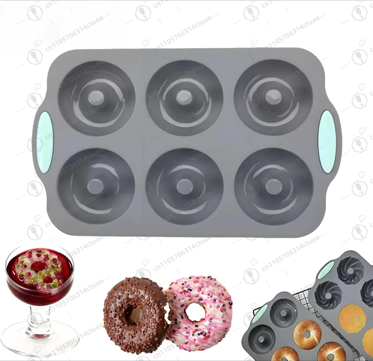 

6 Cavity Wreath Ice Mold Silicone Tray for Christmas Ice Cubes Chocolate Candy Baking and Soap Making（A# \ B# \ C#）