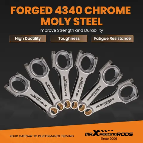 6x Steel Connecting Rods ARP Bolts For Nissan Skyline R30 6cyl L24E 2.4L 5.512" Bellie Pleuel Belias FLoating TUV Crankshaft TUV