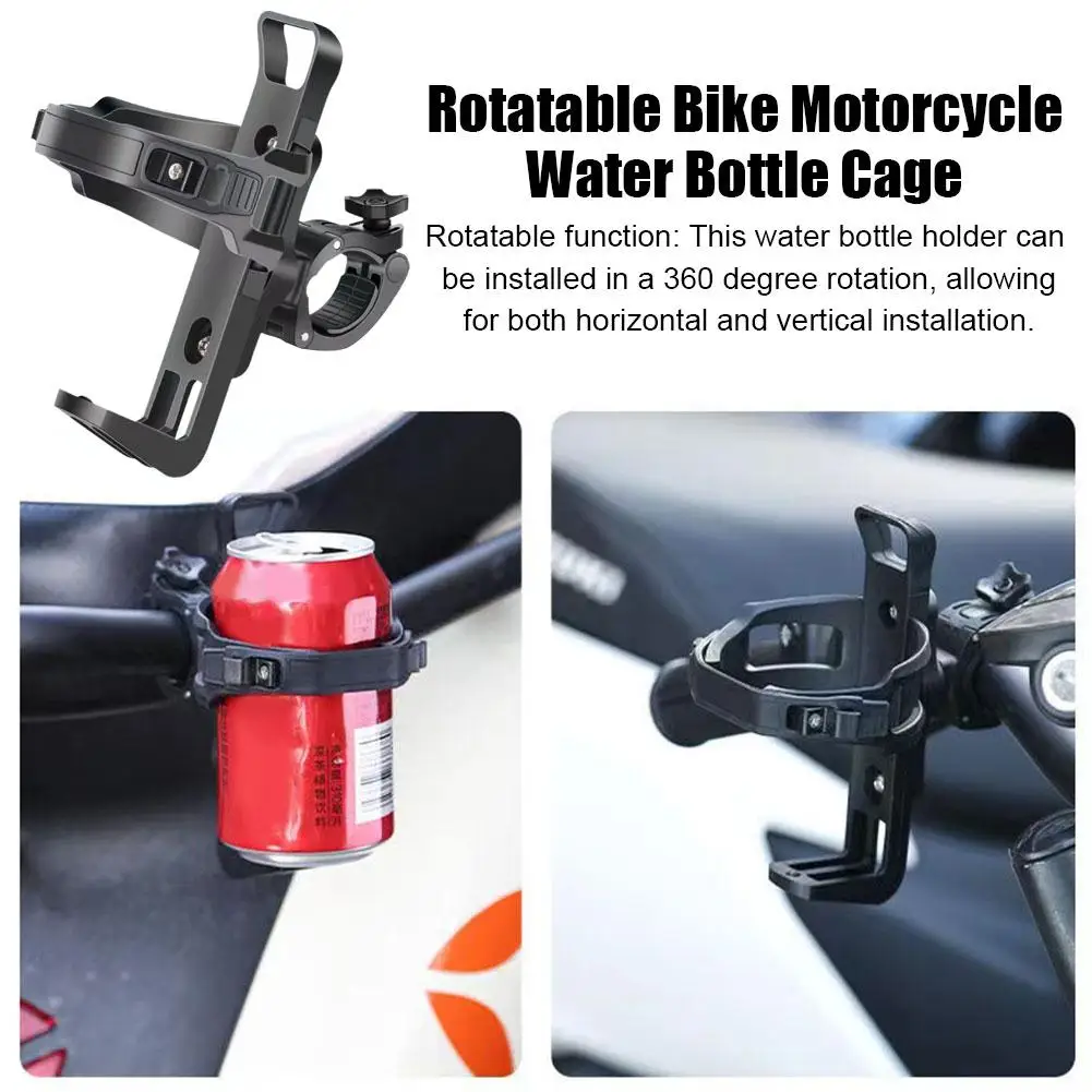 Rotatable Bike Motorcycle Water Bottle Cage,multifunction Cycling Beverage Holder Adjustable Grip For Mountain Bike Road Bi A8p7