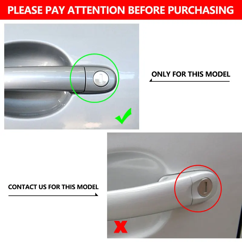 Car Accessories Exterior Door Handle Covers For VW Golf 5 MK5 Rabbit 2005 2006 2007 2008 2009 Carbon Fiber Style / ABS Silver