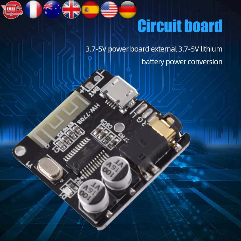 MP3 디코딩 플레이어 보드 블루투스 호환 4.1/5.0 3.7-5V 디코딩 플레이어 증폭기 보드 2 채널 마이크로 USB 5V 전원 공급