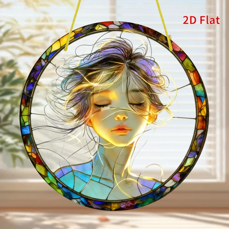 

2D Flat - [2D Flat] 1 шт. 20,32X20,32 см Круглый акриловый кулон | 2D плоский, в стиле бохо, настенный декор, многофункциональное украшение для дома