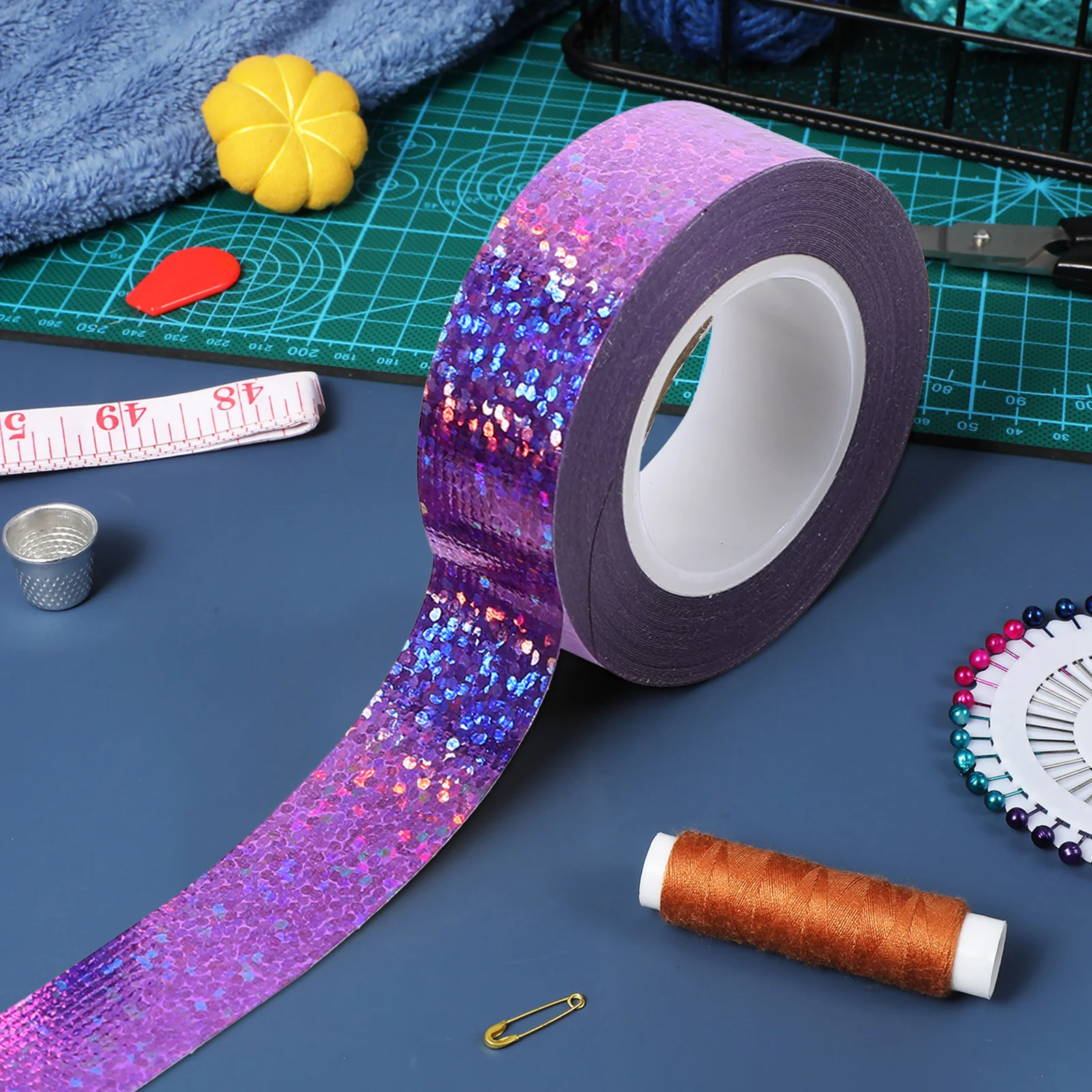 

3pcs Laser Cloth Duct Tape Thickened Strong Adhesive Multi-Use Craft Repair Glitter Decorative Tapes Heavy Duty for Indoor