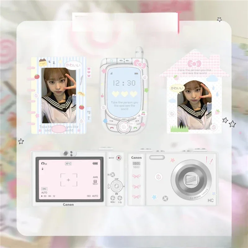 الكورية Ins لطيف هاتف مزود بكاميرا تصميم المعبود حامل بطاقة فتاة Photocard حامل الأكمام واقية جمع المعلقات هدية