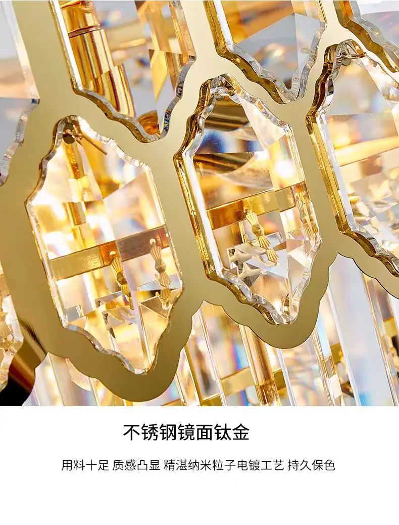 

Postmodern Luxury Villa Living Room Crystal Lamp Hotel Lobby Large Chandelier Duplex Hollow Spiral Staircase Long Chandelier