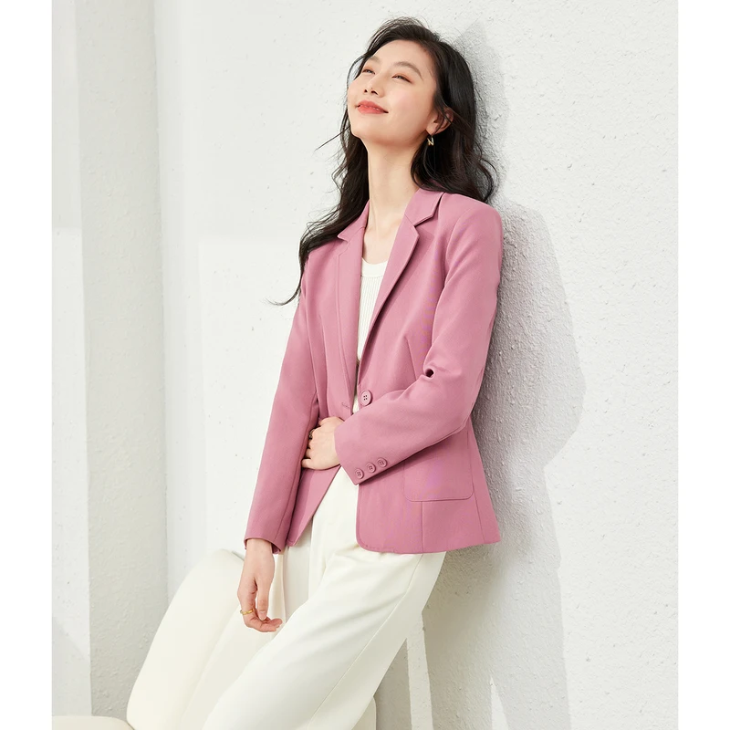 

VIMLY 2025 Осенние пиджаки для женщин, элегантная корейская модная короткая тонкая куртка, однотонные офисные пиджаки с длинными рукавами V7876