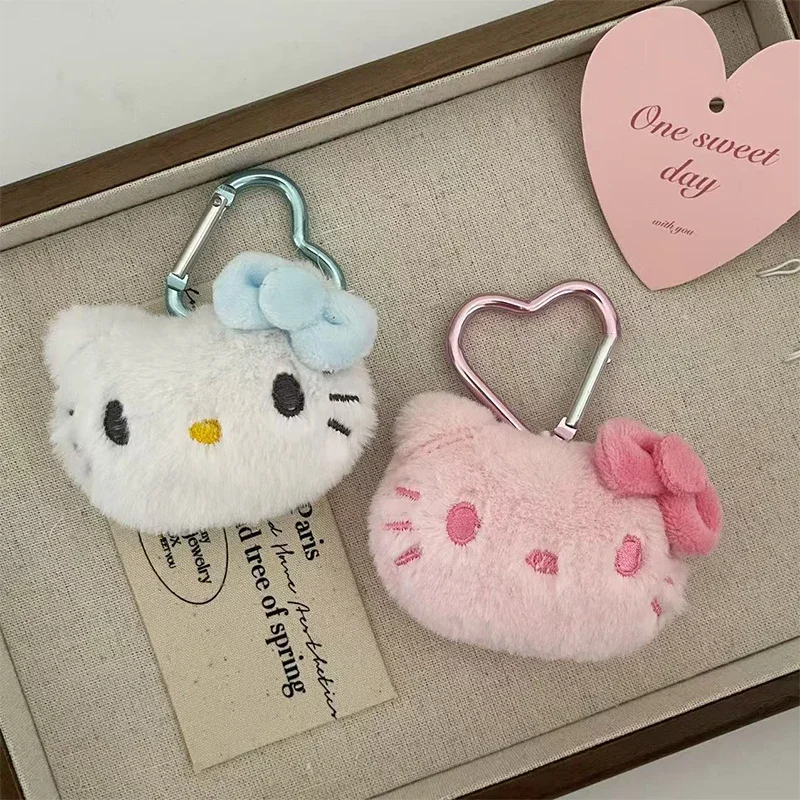 

Cartoon Bow Cat Plush Keychains Backpack Pendant Cute Kitty Key Chain Couple Backpack Pendant Gifts