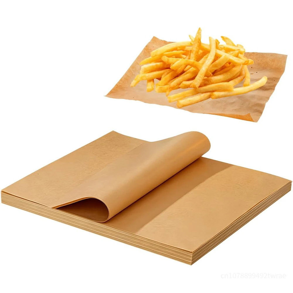 Papel de Hornear Sin Blanquear, Libre de PFAS, Antiadherente, para Envolver Sándwiches, Apto para Horno y Freidora de Aire Caliente ﻿